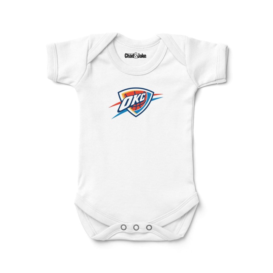 Core Newborn & Infant Chad & Jake White Oklahoma City Thunder Logo Bodysuit