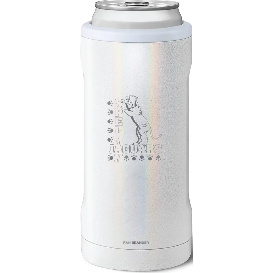 Essential Office BruMate Spelman College Jaguars 12oz. Primary Mark Glitter Slim Can Cooler