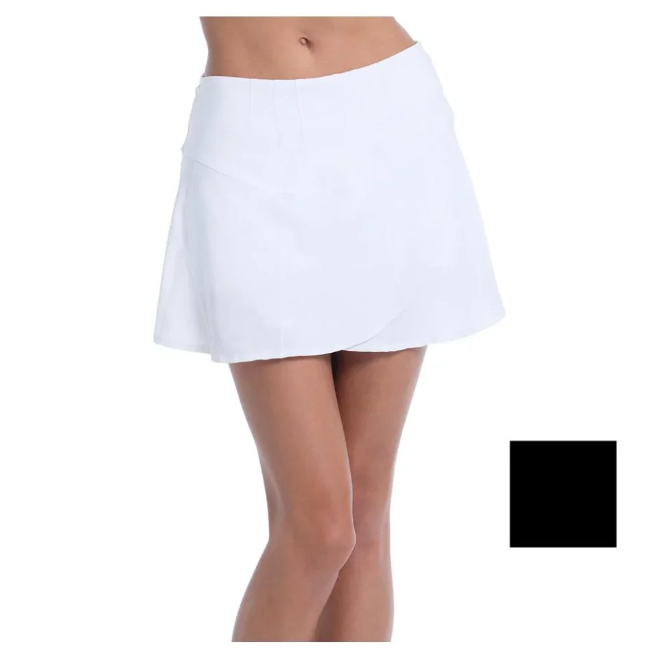 Top-Rated Lucky In Love Women`s Long Patchwork Tennis Skort ( LARGE White )