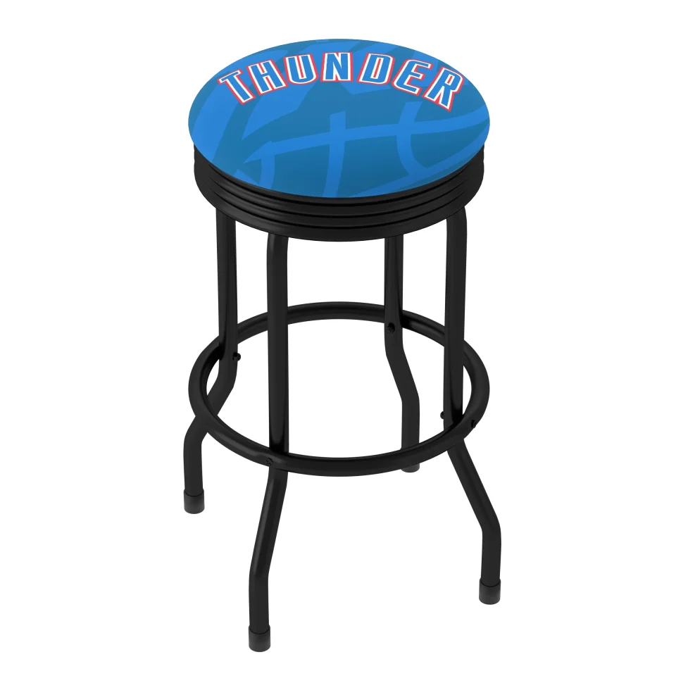 Non-Toxic Cleaning Trademark Gameroom Oklahoma City Thunder Fade Black Ribbed Barstool