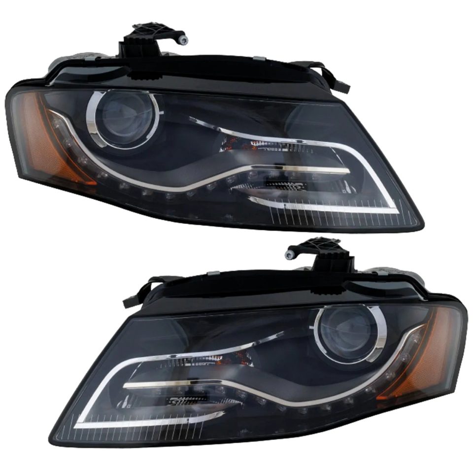 Prime Headlight Set For 2010-2012 Audi A4 S4 Driver and Passenger Side HID/Xenon