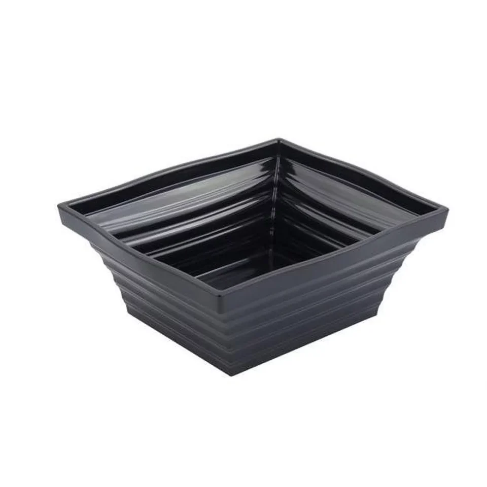 Natural Bon Chef 10.25 x 9 x 4 in. Americana Square 4 quart Bowl - Black - 16 oz