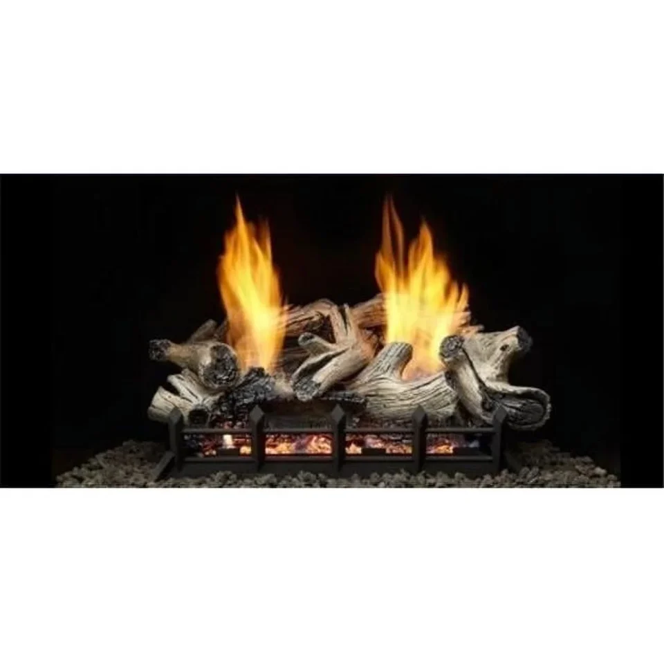 Bamboo Outdoor Monessen BC30-R 30 in. Beachcomber Burncrete Refractory Log Set for Natural Blaze VF 24 in. Burner - 6 Piece