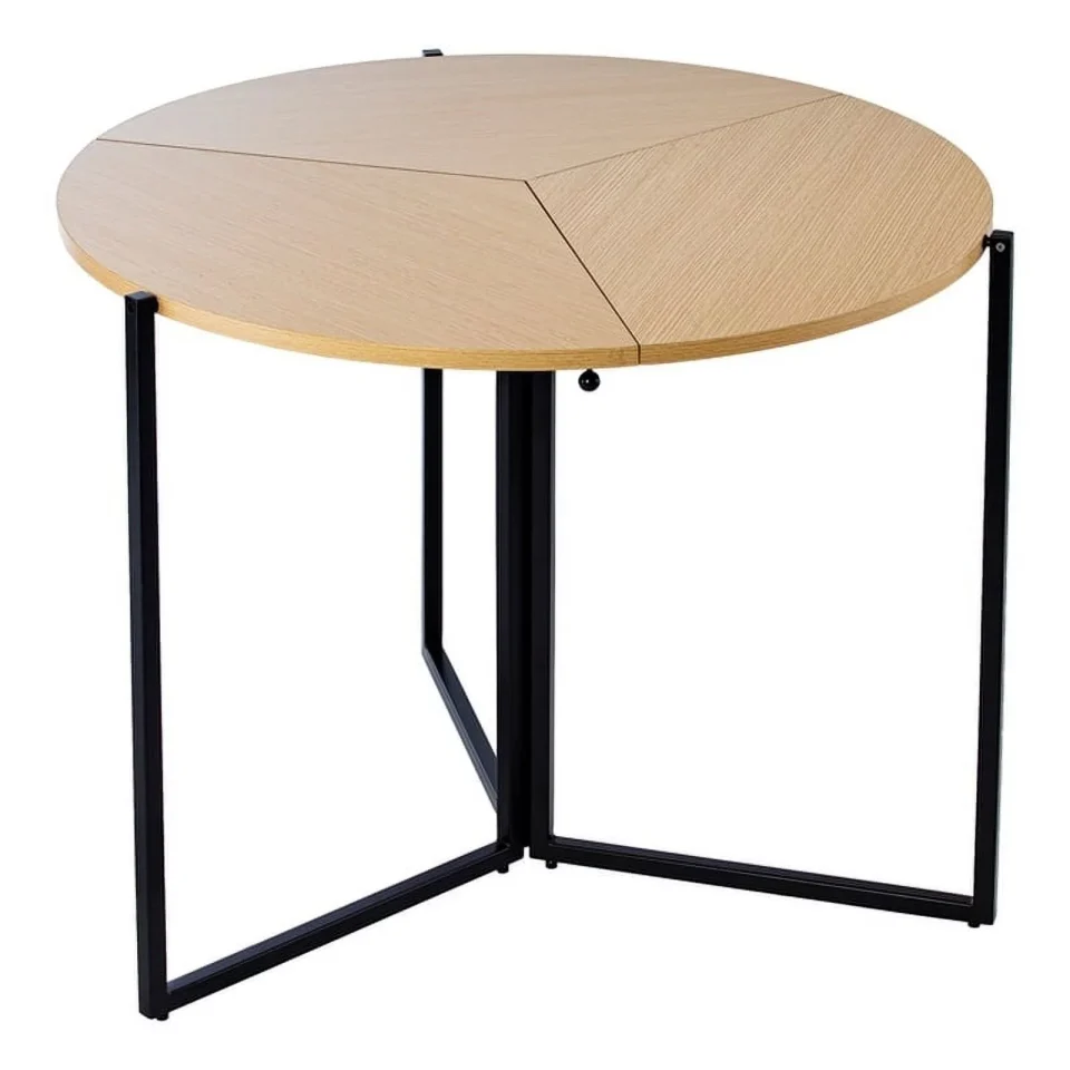 Non-Toxic Wooden Maklaine Transitional Engineered Wood Round Folding Dining Table in Natural