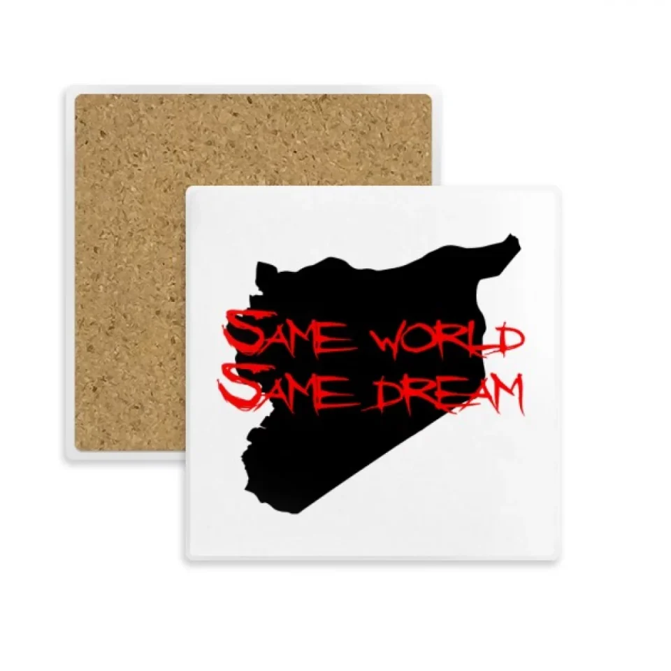 Safe Top-Rated Asiac Quote Same World Same Dream Square Coaster Cup Mat Mug Subplate Holder Insulation Stone