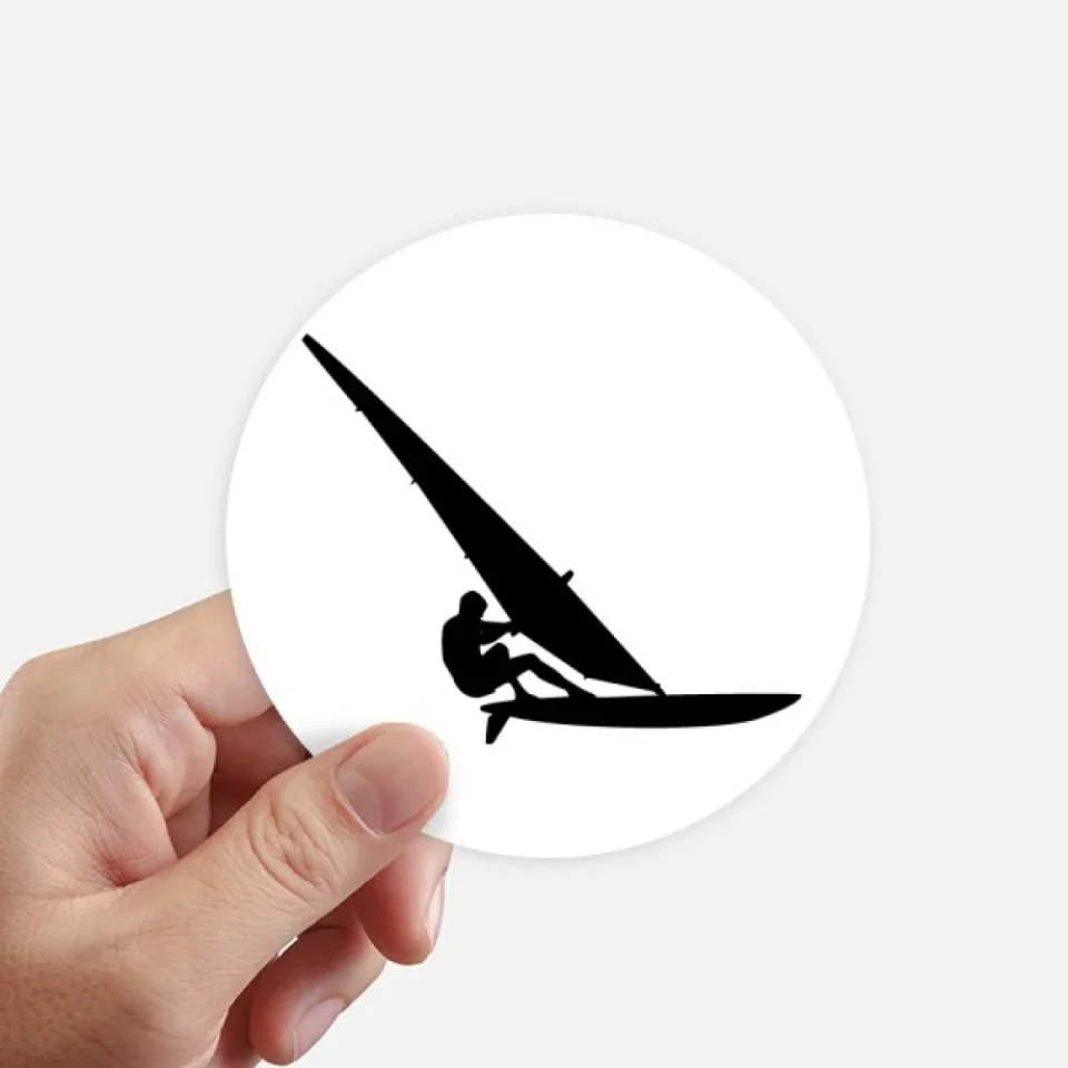Supreme Eco-Friendly Sports Surfing Sailboat Player Sticker Round Wall Suitcase Laptop Label Bumper