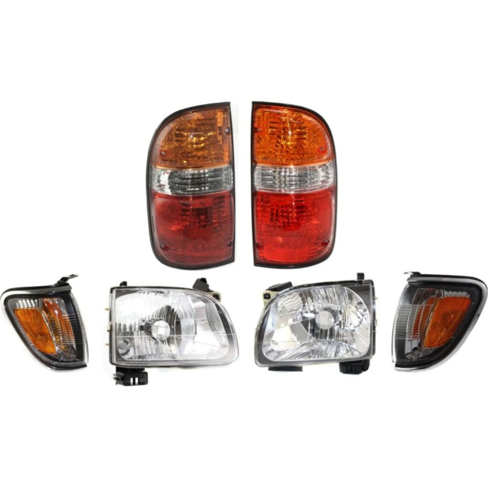 Outdoor Tail Light Kit For 2001-2004 Toyota Tacoma Left Right Amber Clear Red Halogen