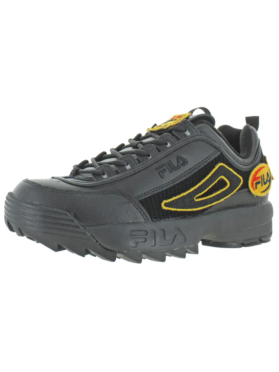 Popular Fila Mens Disruptor II Patches Leather Trainers Sneakers