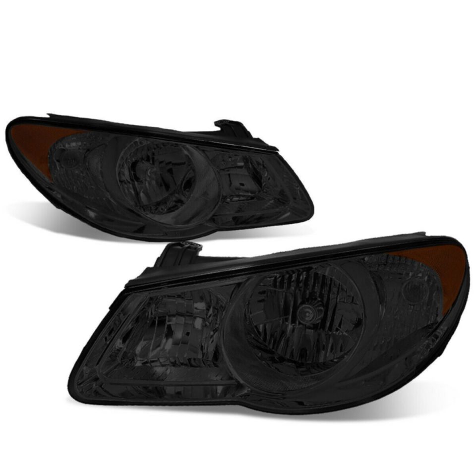 Gift-Ready 07-09 Hyundai Elantra Left+Right Smoked Housing Amber Side Headlight/Lamp