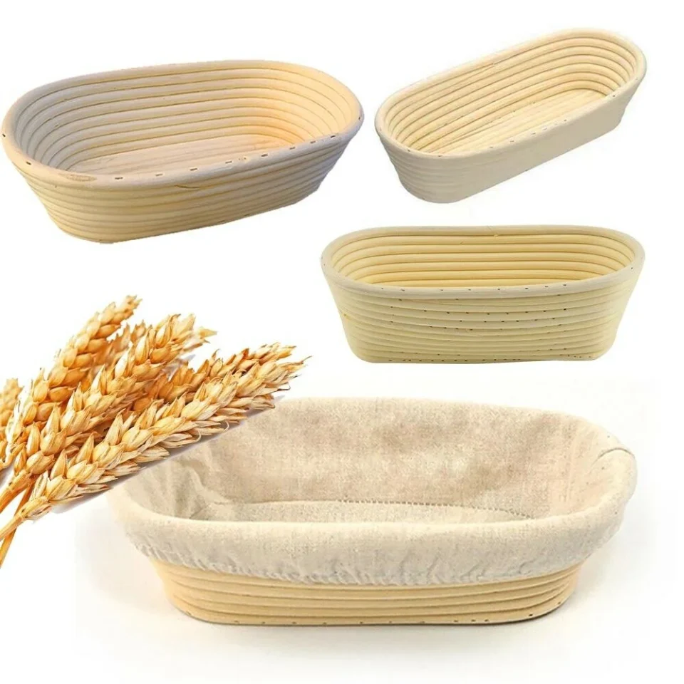Kitchen 1pc Bread Banneton Proofing Basket Oval Sourdough Baskets Proofing Cloth Set for Sourdough Bread, Baking Oval Bread