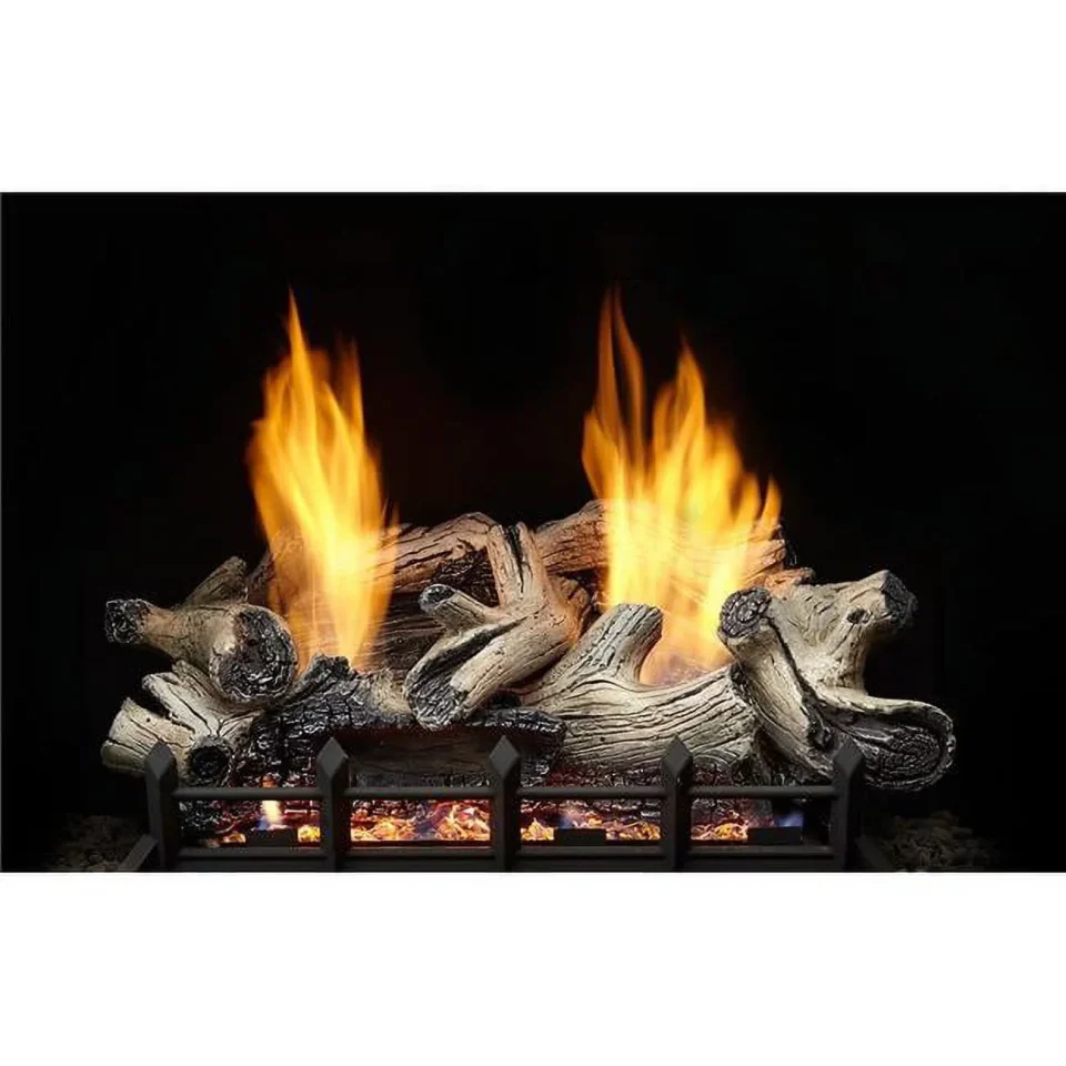 Upgraded 24 in. Beachcomber Burncrete Refractory Log Set for Natural Blaze & 24 in. VF Burner - 6 Piece