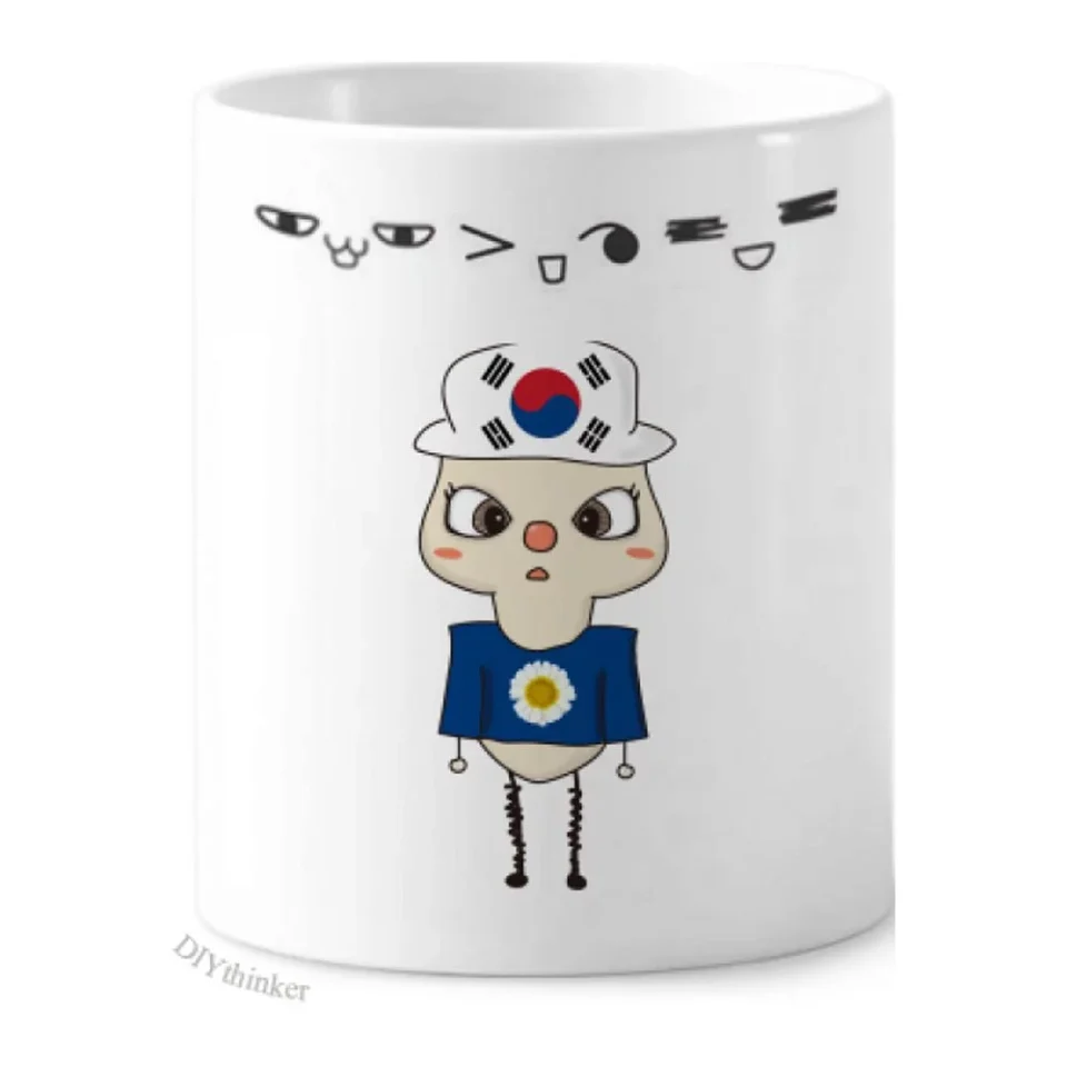 Cooking Space-Saving Korea Country Asia Seoul Flag UU Toothbrush Mug Cup Cartoon Lovely Pen Holder