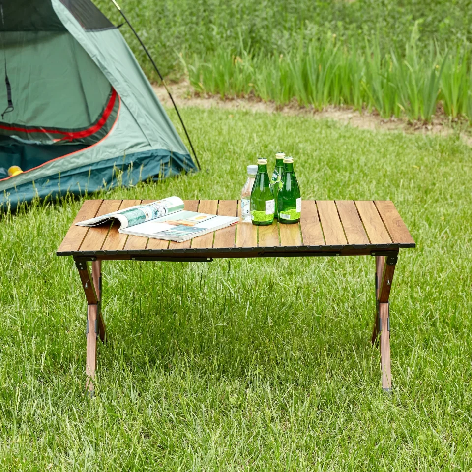 Travel Portable Aluminum Roll-up Rectangular Camping Table