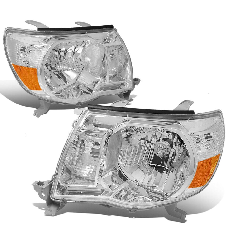 Bamboo Cooking 05-11 Toyota Tacoma Pair Chrome Housing Amber Corner Driving Headlight/Lamp