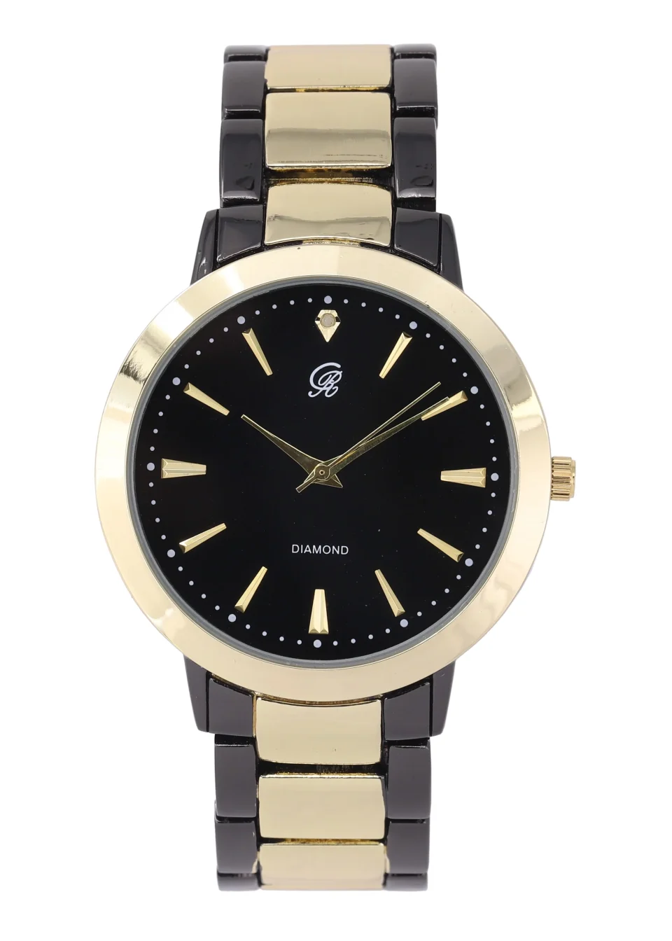 Core Charles Raymond Genuine Real Diamond at 12 o'clock Elegant and Classy Mens Watch for all Occasions - Easy Reader Simplistic Slashes at every hour - Handsomely Stunning