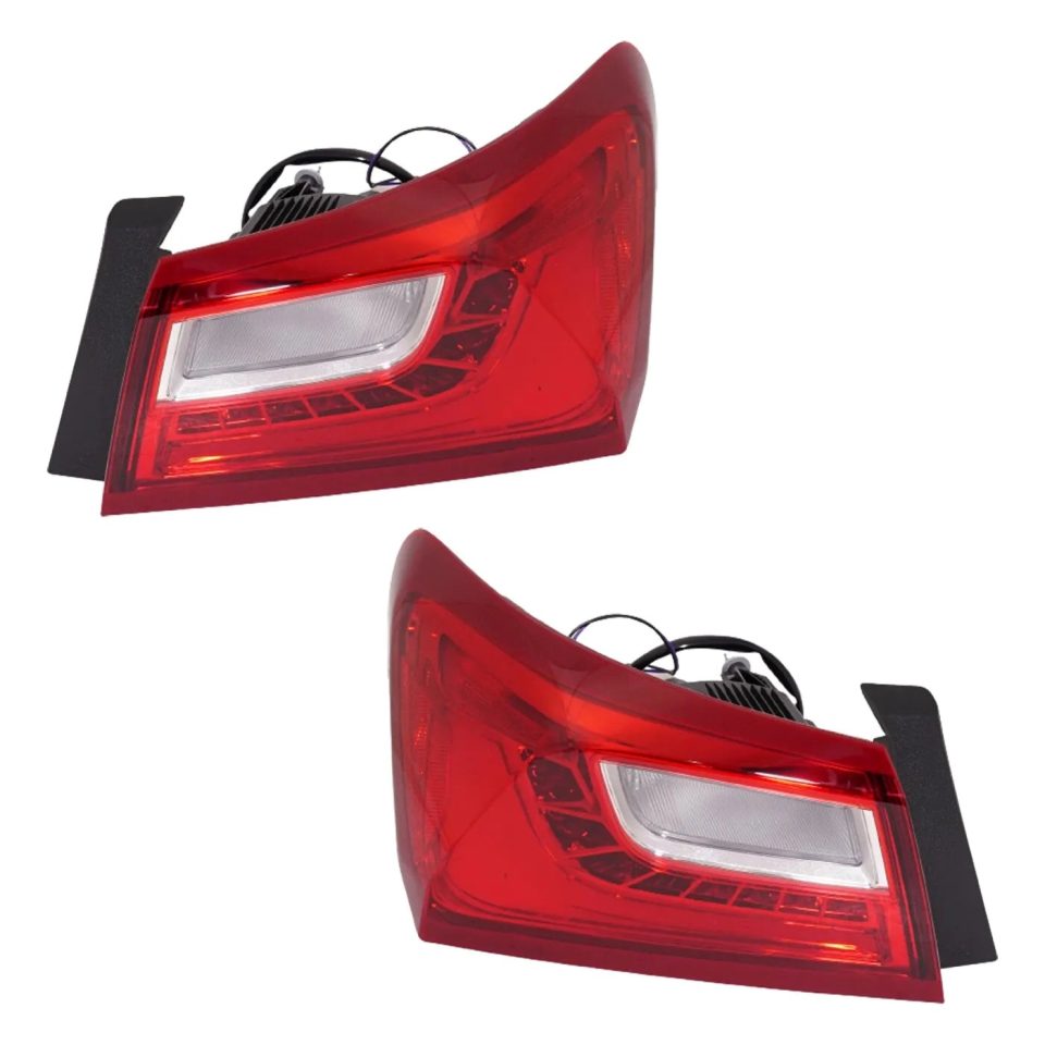 Pure Food-Grade Tail Light Set For 2016-2018 Chevrolet Malibu Driver Passenger Outer w/ bulb LED