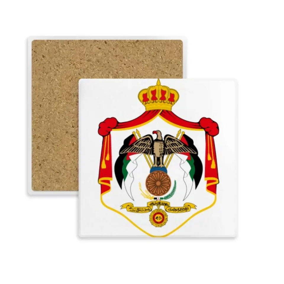 Premium Jordan Asia National Emblem Square Coaster Cup Mat Mug Subplate Holder Insulation Stone