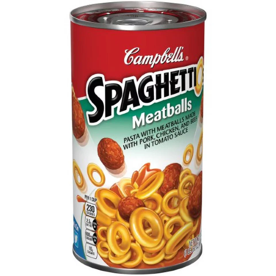 Glass Campbell's SpaghettiOs with Meatballs (Pack of 2)