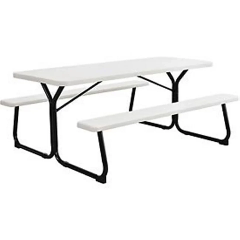 Kitchen Global Industries 695484 Plastic Picnic Table - Blow Molded - 72 x 30 in., White