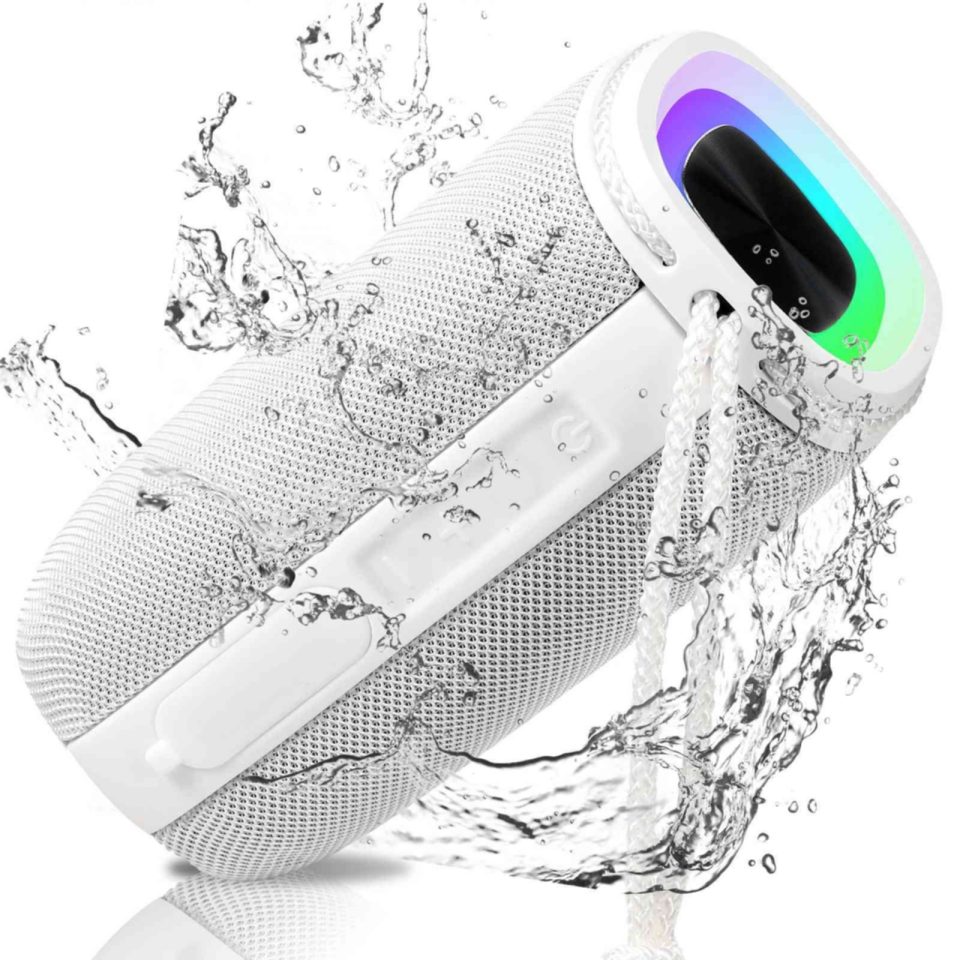 Frosted Multi-Purpose UrbanX Scorpio Series Bluetooth Speaker, IPX5 Waterproof Speakers 360�� HD Surround Sound with Punchy Bass, True Wireless Pairing, BT5.3, Portable Speaker for iPad Pro 11 (2022) - White