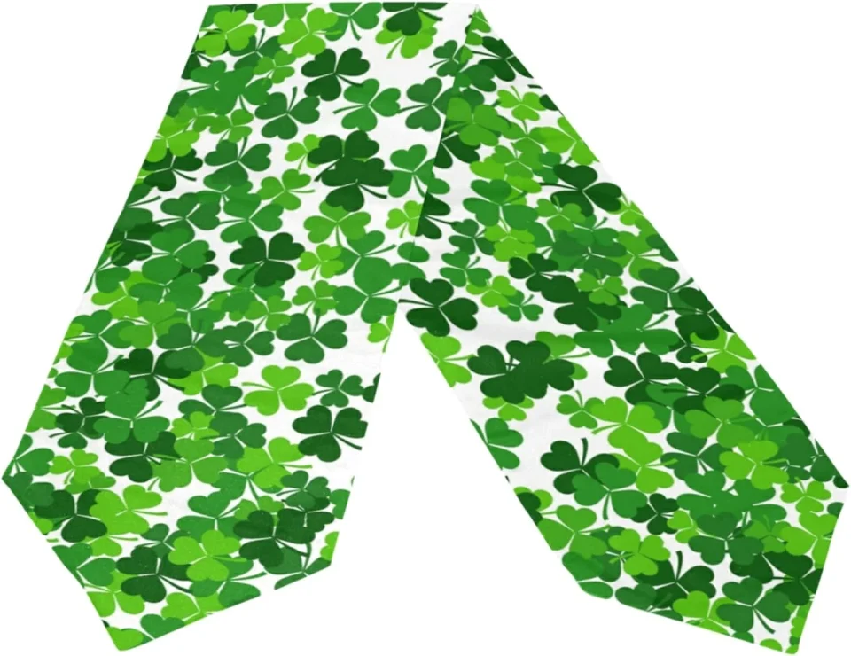 Kitchen Dreamtimes Double Sided St. Patrick's Day Shamrock Long Polyester Table Runner 13 x 70 Inches Table Cloth Cover Placemats for Kitchen Dinning Living Holiday Home Decor