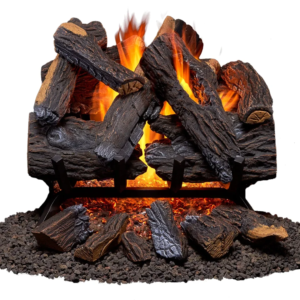 Clear Kitchen Duluth Forge Vented Natural Gas Fireplace Log Set - 18 in., 45,000 BTU, Heartland Oak