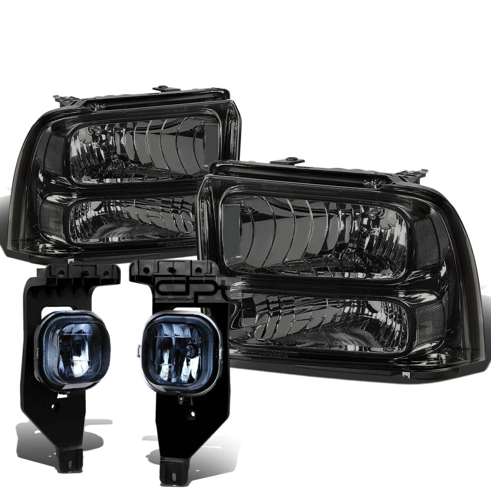 Glossy 05-07 SUPERDUTY SMOKED TINTED HEADLIGHT+CLEA