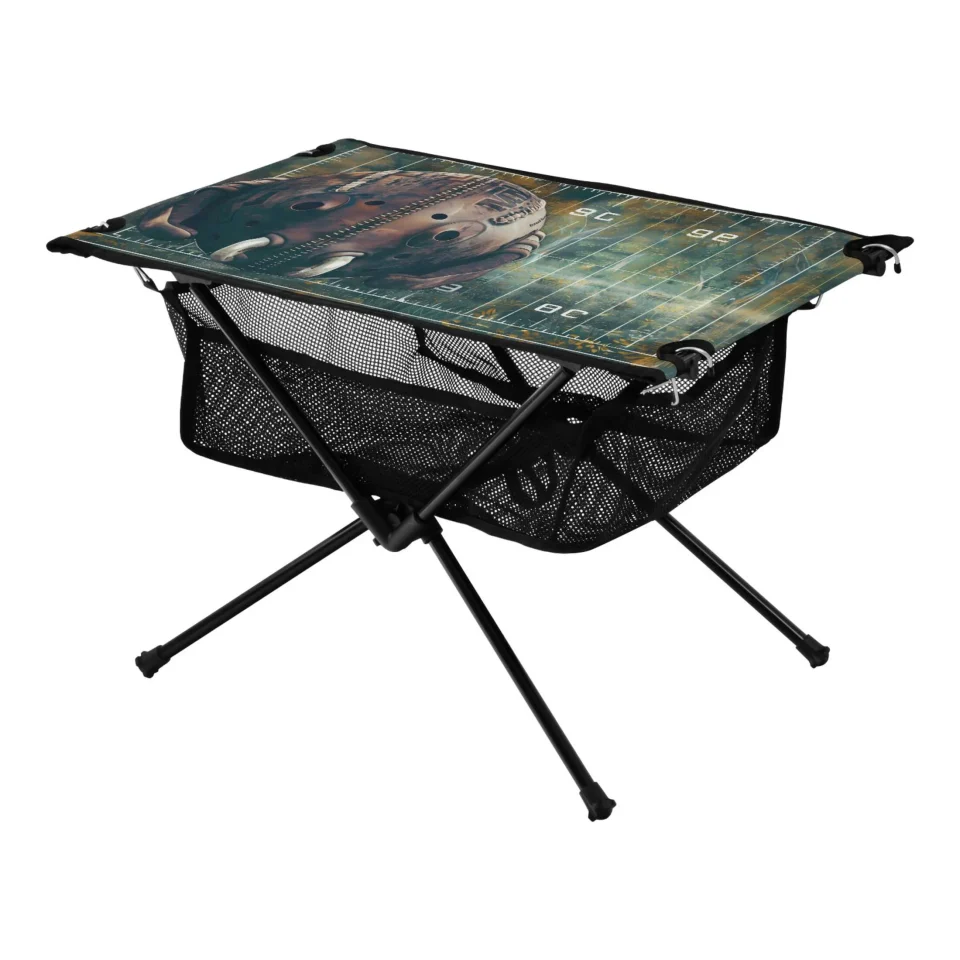 Natural Thickened Cool Rugby Camping Folding Table Portable Beach Table with Storage Bag Compact Picnic Table for Outdoor Travel Fishing BBQ