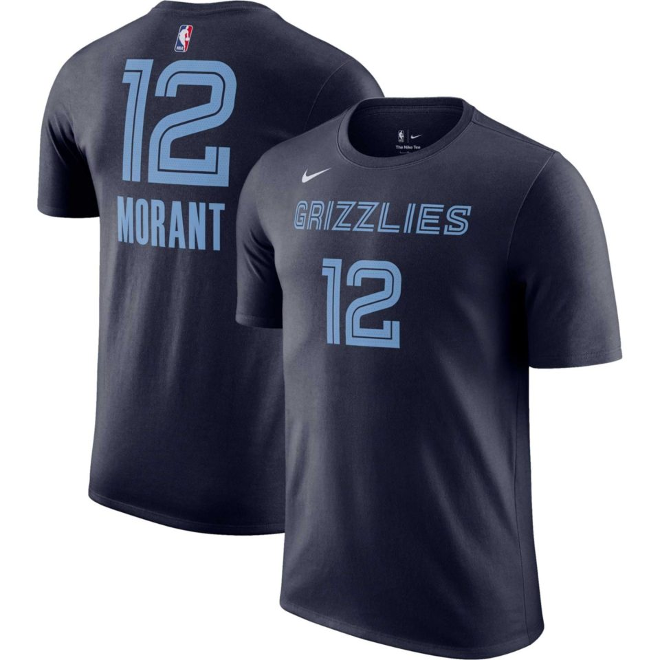 Polished Men's Nike Ja Morant Navy Memphis Grizzlies Icon 2022/23 Name & Number T-Shirt