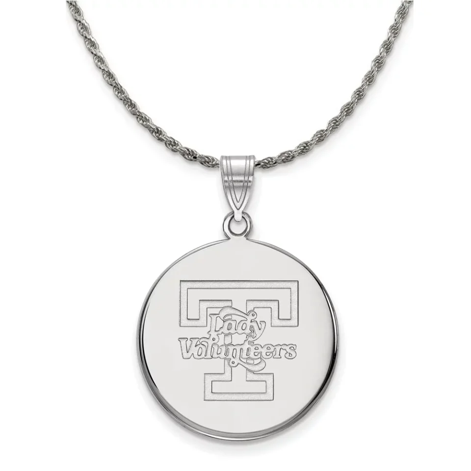 Cooking Sterling Silver U. of Tennessee Large Lady Vols Disc Necklace, 26 Inch
