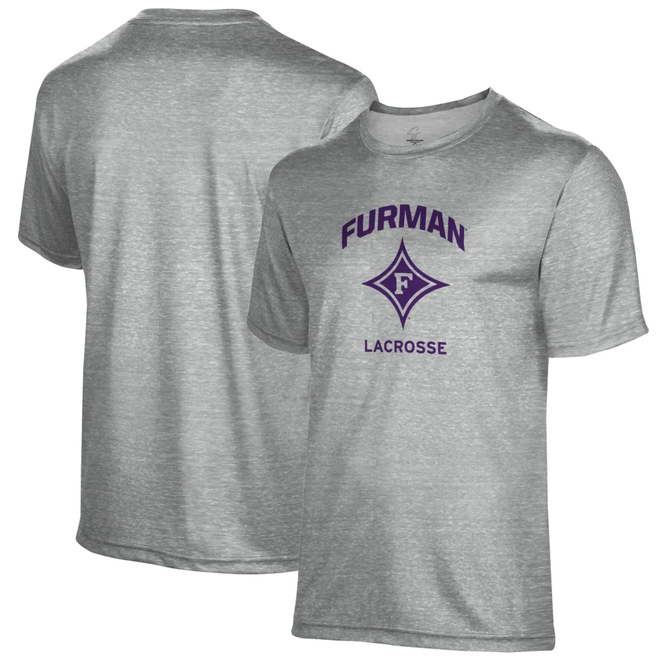 Supreme Food-Grade Men's Gray Furman Paladins Lacrosse Name Drop T-Shirt