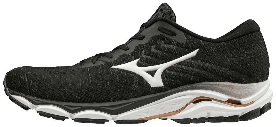 Glossy Multi-Purpose Mizuno Men's Wave Inspire 16 Waveknit? Running Shoe, Size 13, Black-White (9000)